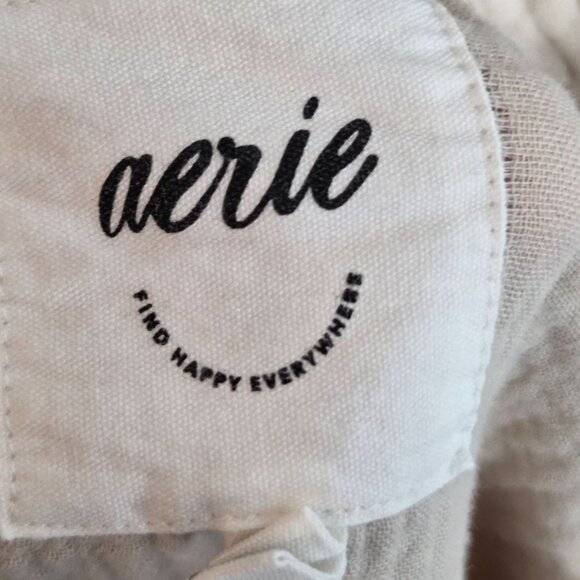 Aerie Gauze Boho Tunic Button Down Distressed Pool To Party Cream Size M - Picture 8 of 10